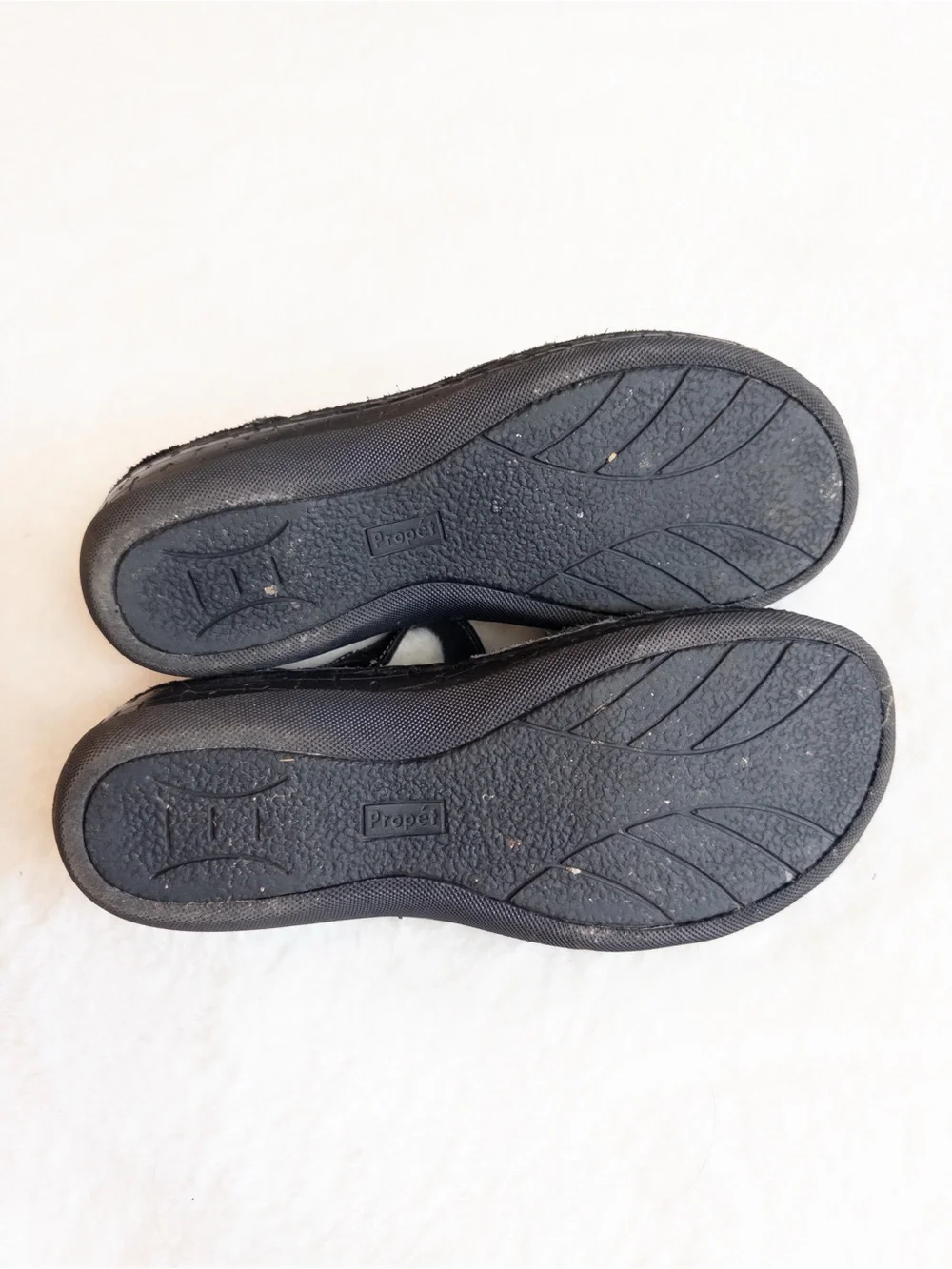 Propét Leather Fisherman Sandals Women’s 9.5 Wide Black Mary Jane Cutout WSA003L